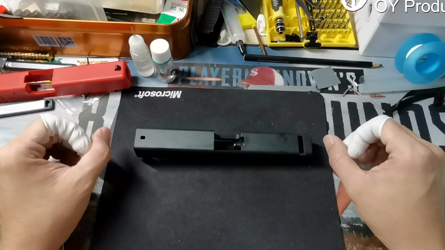 水弹玩具忽必烈P1---OY制作7075军版滑套开箱+真军工硬氧展示